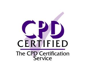 The CPD Certification logo in purple, showing a big tick