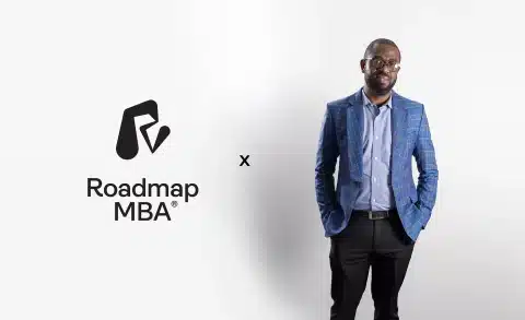 Roadmap MBA presenter Ifeanyi Anthony Okonkwo wearing a blue jacket