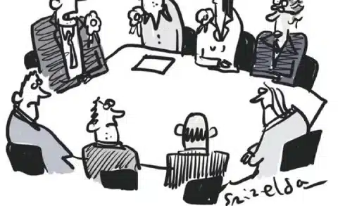 Image showing a group of rich media execs asking what is it like to be poor?