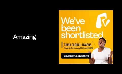 Poster highlighting Roadmap MBA being shortlisted for the Think Global Awards 2022