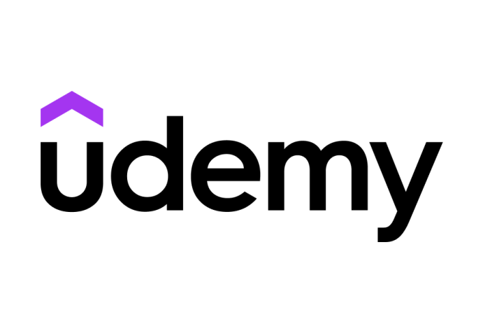 Udemy logo. Black text on a white background.